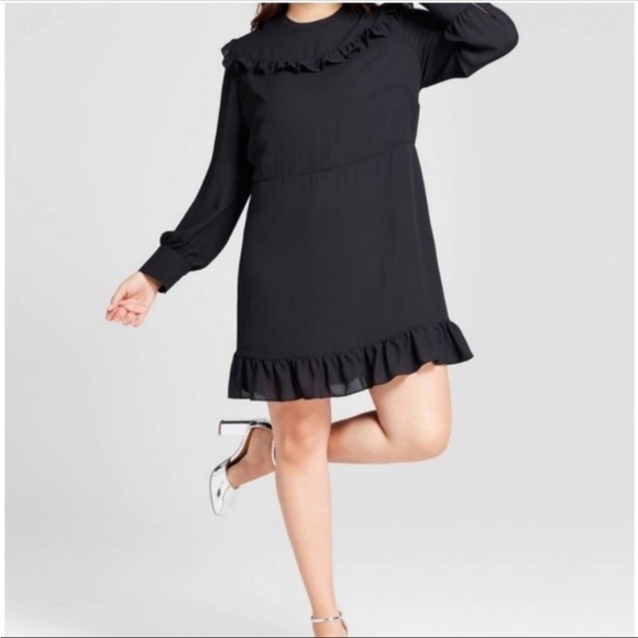 Who What Wear Black Ruffle Dress size Small - Picture 10 of 11